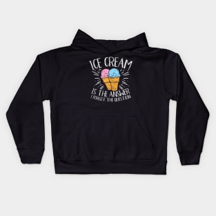 Ice Cream Is The Answer Kids Hoodie